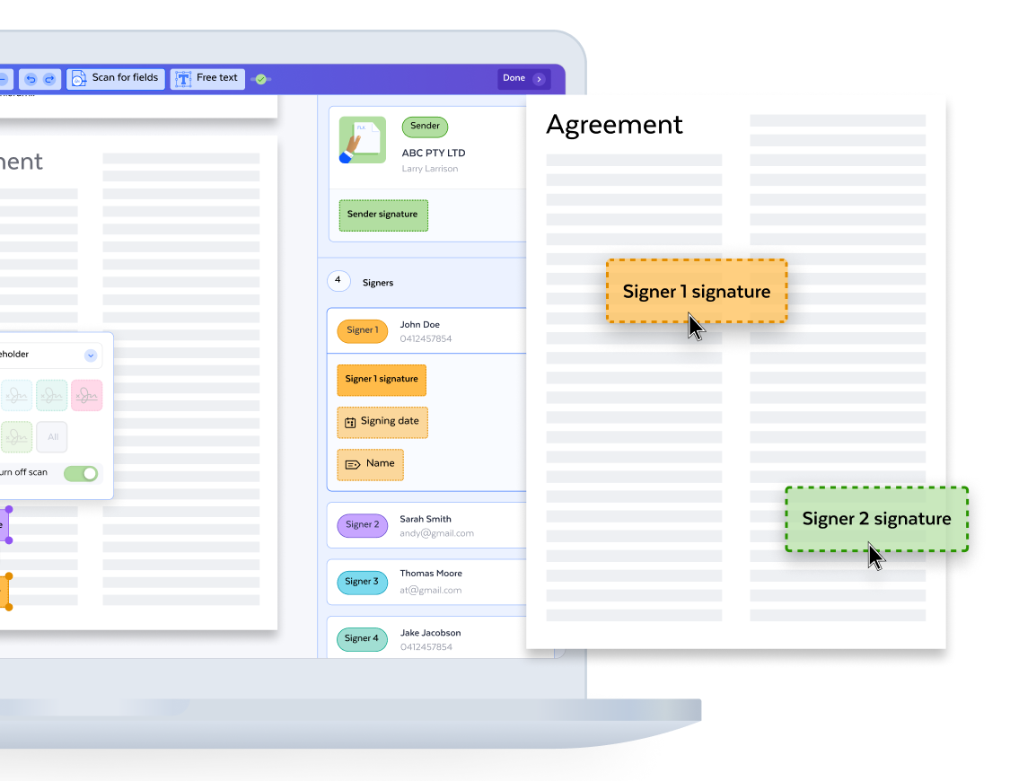 Illustration of FLK It over software demonstrating the digital signature process